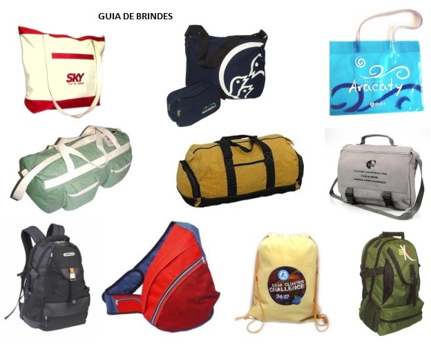 12 - BRINDES PARA TRANSPORTE E VIAGENS - BOLAS - MOCHILAS - PASTAS 