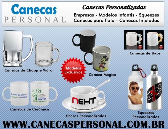 14 - CANECAS PERSONALIZADAS - X�CARAS e SQUEEZE 