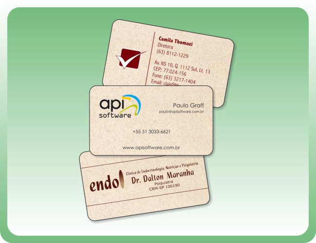 32 - CARTES DE VISITA COM CANTOS ARREDONDADOS EM PAPEL RECICLADO