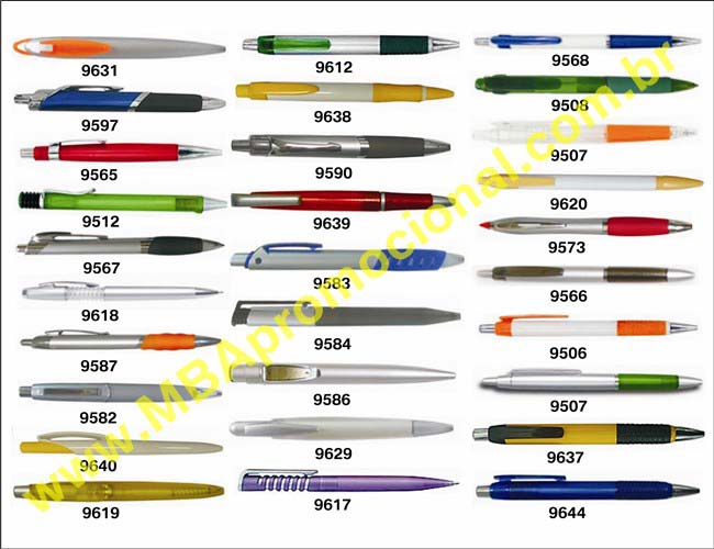   canetas plsticas