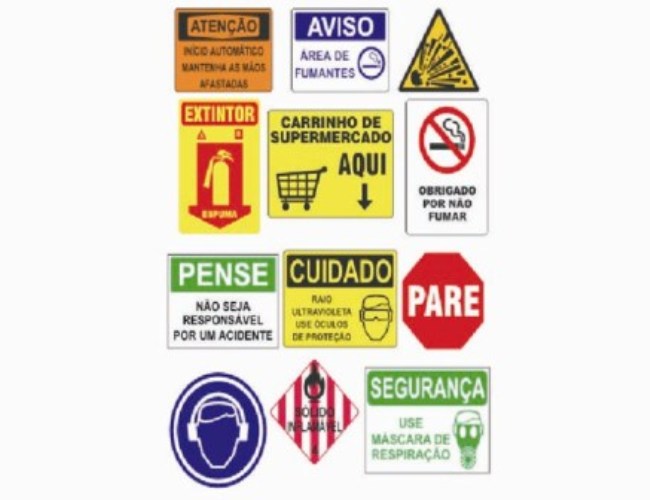   placas de advertncia