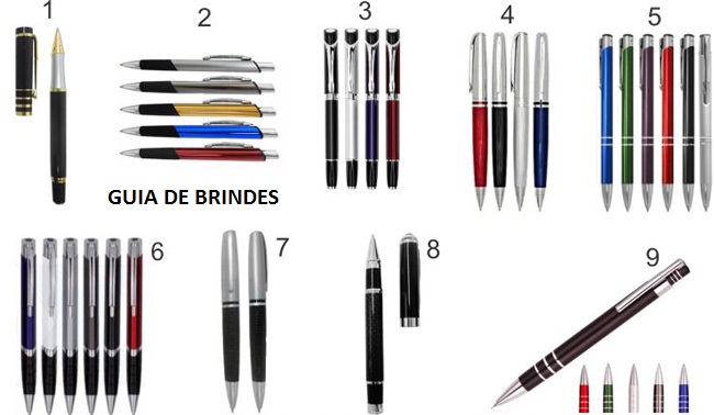    canetas de metal 