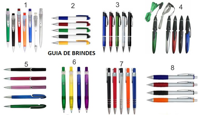   canetas plásticas 