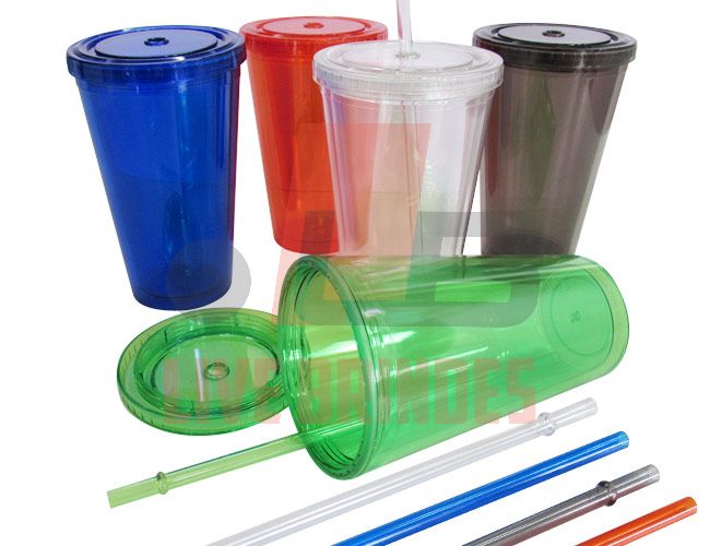 30 - COPO EM ACRLICO 500 ML COM CANUDO - COPOS INFANTIL - COPOS COM CANUDO - COPOS PARA EVENTOS 