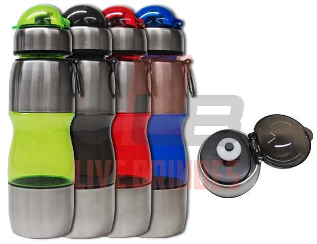   squeeze 450 ml com detalhes em inox  squeeze para brindes  squeeze para corridas 