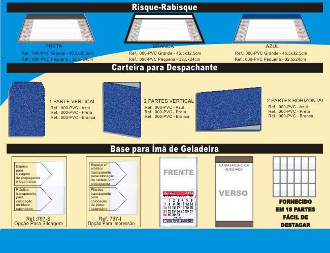 06 - CALENDRIOS - RISQUE RABISQUE - CARTEIRA DESPACHANTE - PORTA DOCUMENTOS